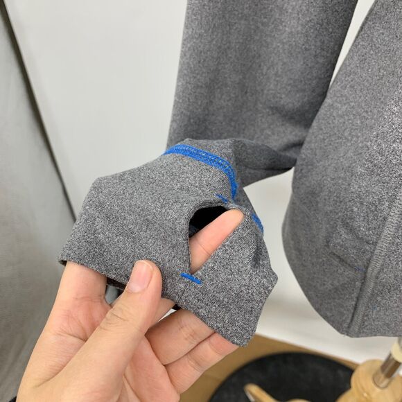 Abercrombie Jacket Women L Large Gray Heather Full Zip Mock Neck Thumbhole Run - Picture 4 of 16